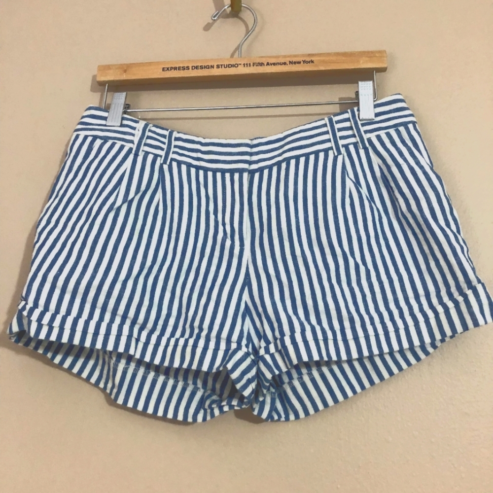Exress Linen Striped Shorts